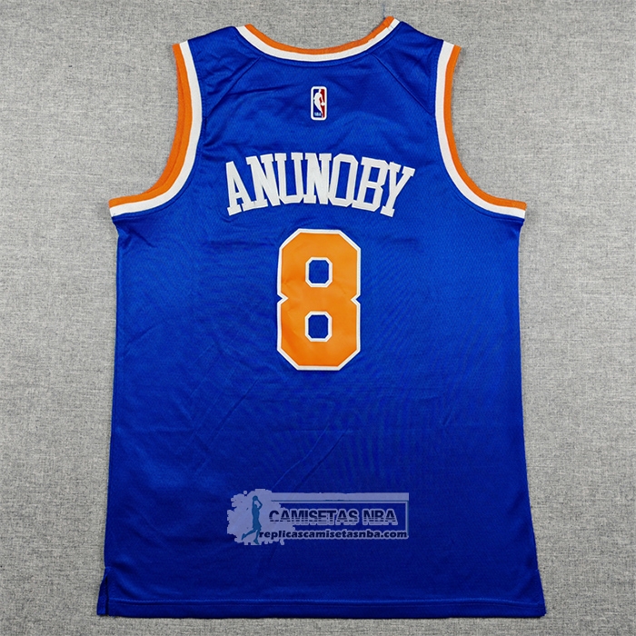 Camiseta New York Knicks Og Anunoby NO 8 Icon 2025-26 Azul